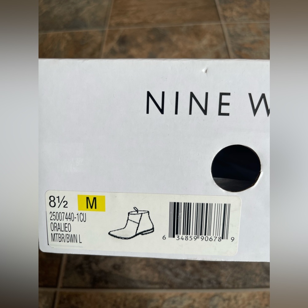 2/$7 Nine West Dark Brown Ankle Boots with box - Picture 2 of 8